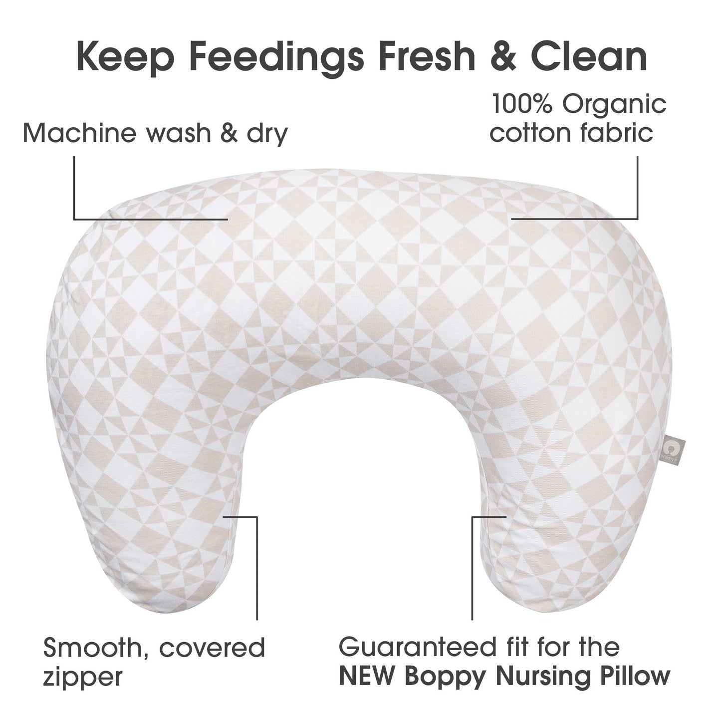 New Boppy Nursing Pillow Organic Cotton Cover